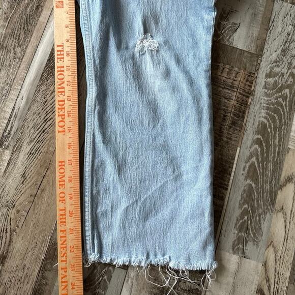 Levi’s Premium 70s High Rise Straight Denim Jeans Womens Plus 32 Raw Hem Cropped - Picture 9 of 12
